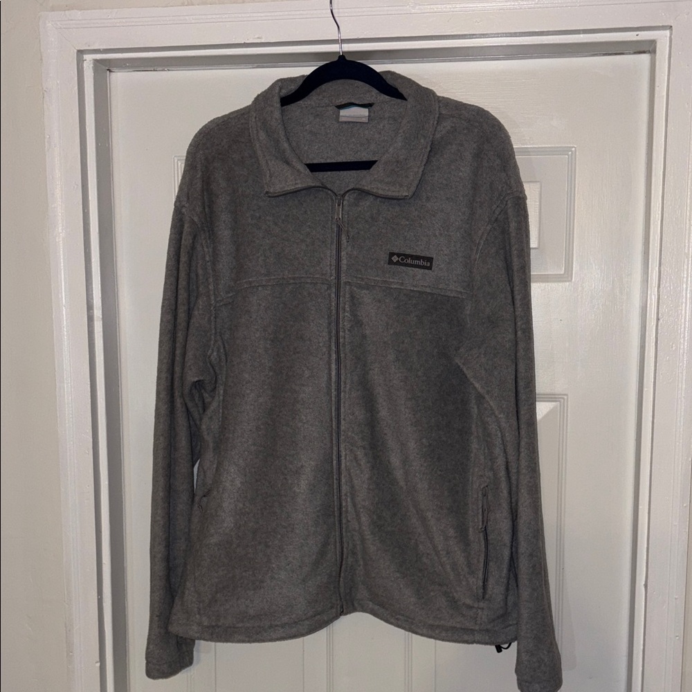 Columbia Men's Gray Full-Zip Fleece Jacket - Soft Zip-Up